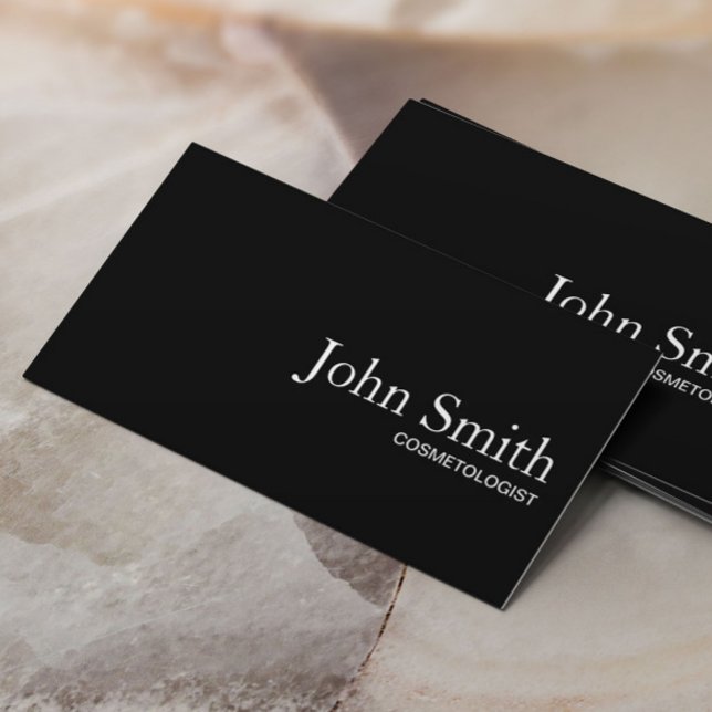 Kosmetologe Schlichter Black QR Code Makeup Artist Visitenkarte (Von Creator hochgeladen)