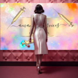 Kosmetologe Spritze Botox B12 QRCode Holograph Visitenkarte