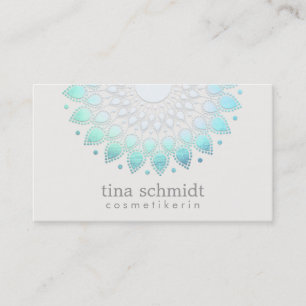 Kosmetologie Elegante Kreis Hellblau Weiß Visitenkarte
