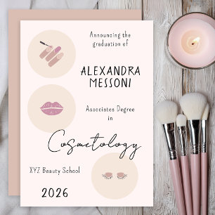 Kosmetologie Soft Pink Beauty School Absolvent 202 Ankündigung