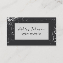 Kosmetologin Esthetiker Black Gray Marble Trendy Visitenkarte