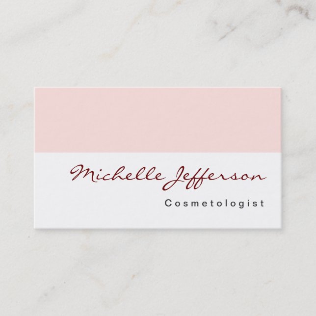 Kosmetologin Misty Rose White Business Card Visitenkarte (Vorderseite)