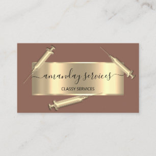 Kosmetologin Spritze Botox B12 QRCode Gerahmt Visitenkarte