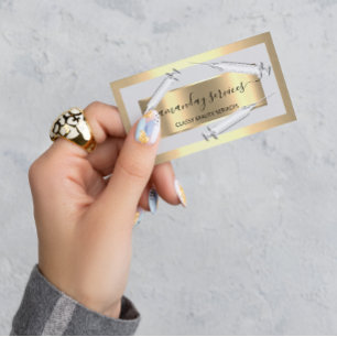 Kosmetologin Spritze Botox B12 QRCode Gray Gold Visitenkarte