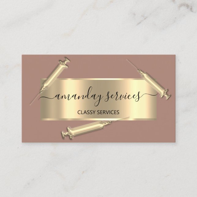 Kosmetologin Spritze Botox B12 QRCode-Rose Visitenkarte (Vorderseite)