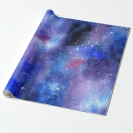 Kosmic Galaxy Blue Space Stars Geschenkpapier