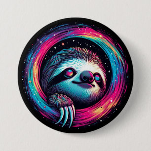 Kosmic Sloth Galaxy Art Button