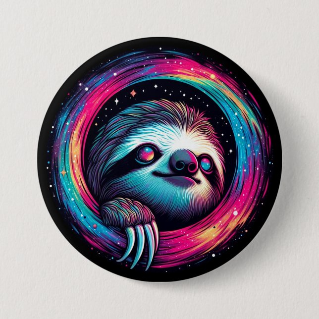 Kosmic Sloth Galaxy Art Button (Vorderseite)