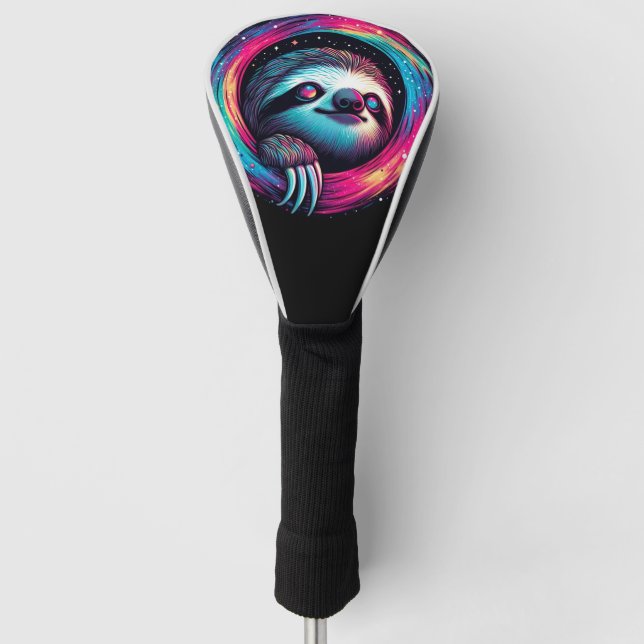 Kosmic Sloth Galaxy Art Golf Headcover (Vorderseite)