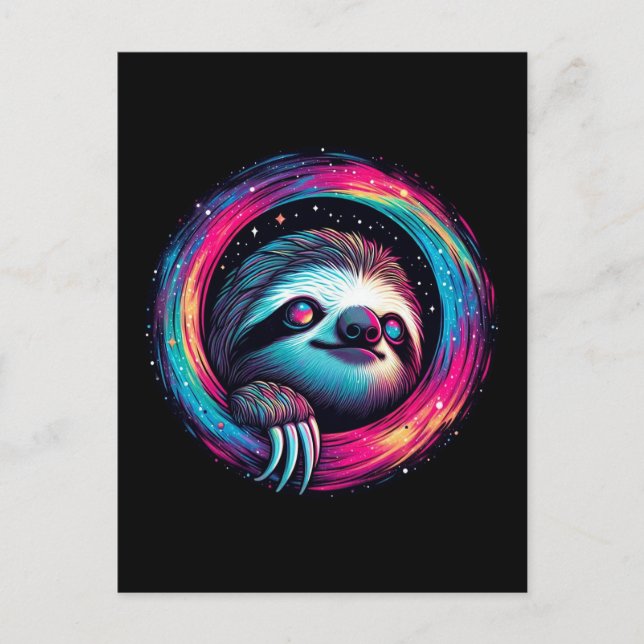 Kosmic Sloth Galaxy Art Postkarte (Vorderseite)