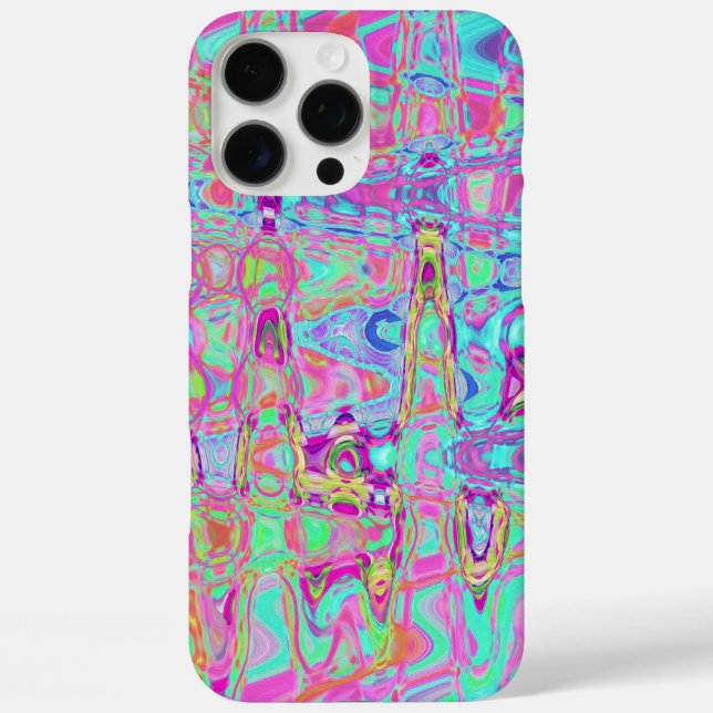 kosmisch, Abstrakt, Aqua, Hot Pink, Retro, Rippel, Case-Mate iPhone Hülle (Rückseite)