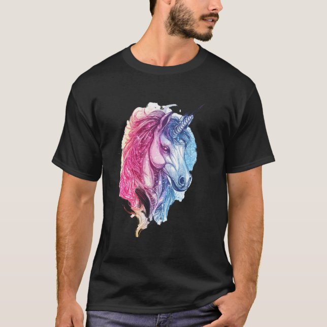 Kosmisch Einhorn Galaxy (1) T-Shirt (Vorderseite)