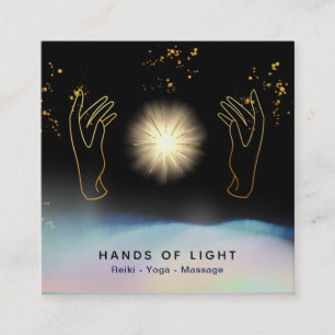 *~* Kosmisch.  Heilung der Hände Universum Sterne  Quadratische Visitenkarte