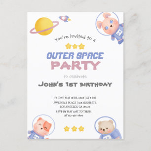 Kosmische Abenteuer: Outer Space Party Postkarte