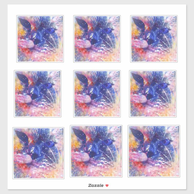 Kosmische Abstrakte Katze Dreamscape Sticker (Blatt)