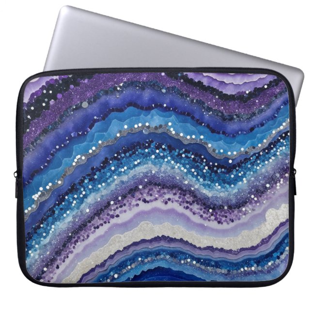Kosmische Agate Waves Laptopschutzhülle (Vorderseite)