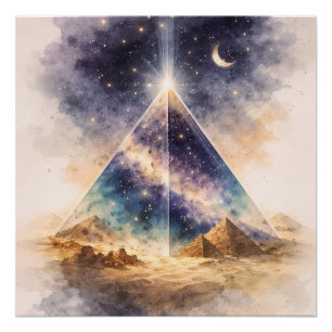 Kosmische ägyptische Pyramidenkunst, Altes Ägypten Poster