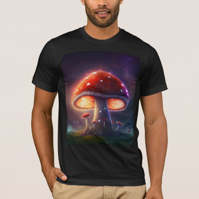 Kosmische Amanita Muscaria Bella + Leinwand Kurzsc T-Shirt (Vorderseite)