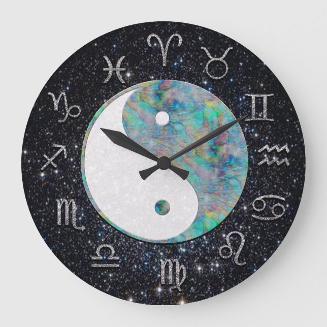 Kosmische Astrologie Uhr mit Yin Yang (Vorderseite)