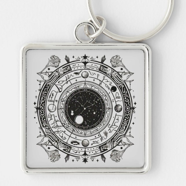 Kosmische Aufdrucke Schlüsselanhänger (Vorne)