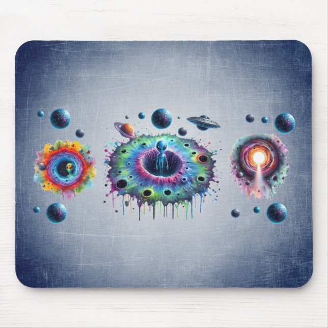 Kosmische Außerirdische Welten Mousepad (Vorne)