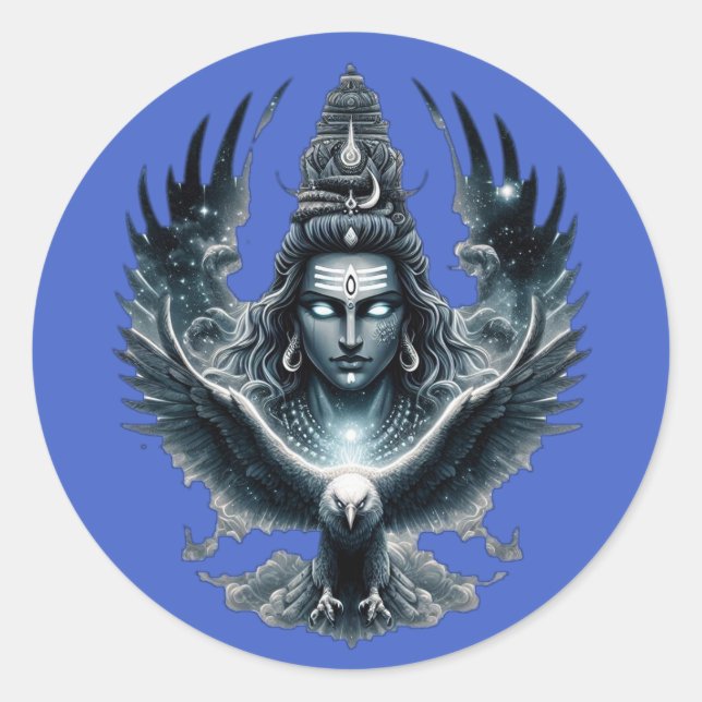 Kosmische Balance: Shiva & die Adlerkrypta Runder Aufkleber (Vorderseite)