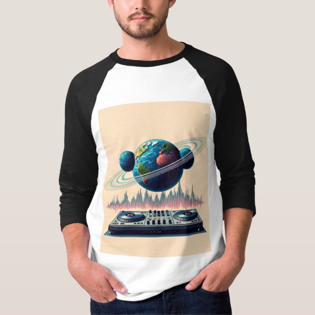 Kosmische Beats Himmelsbilder Galaktische Groove T-Shirt (Vorderseite)