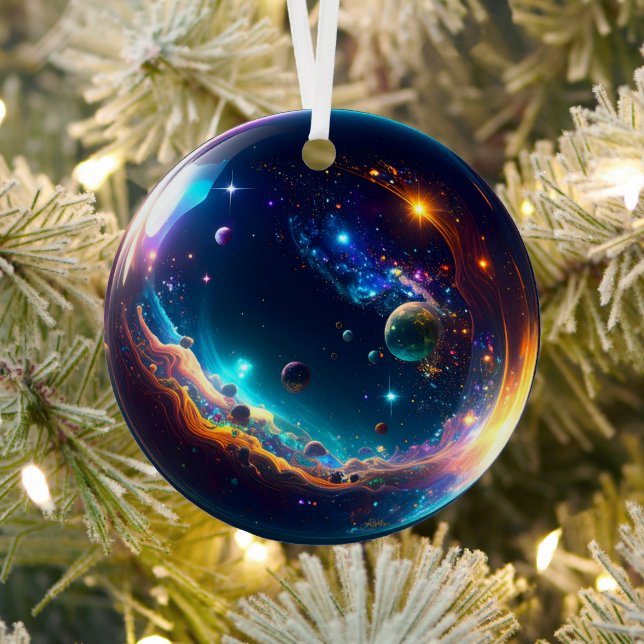 Kosmische Blase Galaxie Fantasy Art Ornament Aus Metall (InSitu)