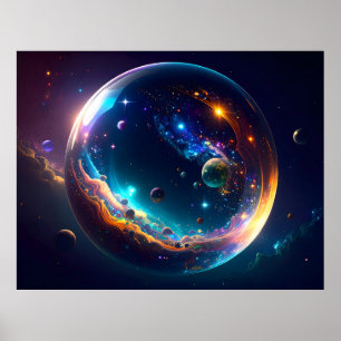 Kosmische Blase Galaxie Fantasy Art Poster