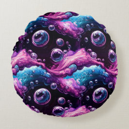 Kosmische Blasen brechen Rundes Kissen