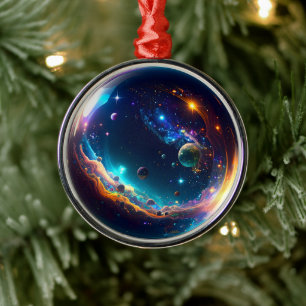 Kosmische Blasen-Galaxie-Fantasie-Kunst Ornament Aus Metall
