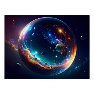Kosmische Blasen-Galaxie-Fantasie-Kunst Poster