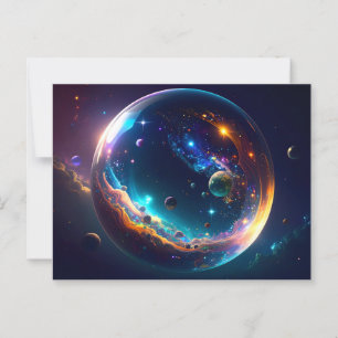 Kosmische Blasen-Galaxie-Fantasie-Kunst Postkarte
