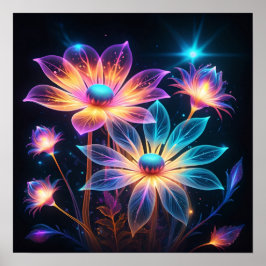 Kosmische Blume Psychedelic Art Poster