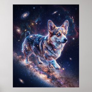 Kosmische Corgi Milchstraßen-Galaxie-Kunst Poster