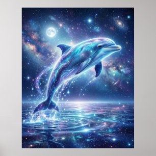 Kosmische Delfin-Sternenflut Poster