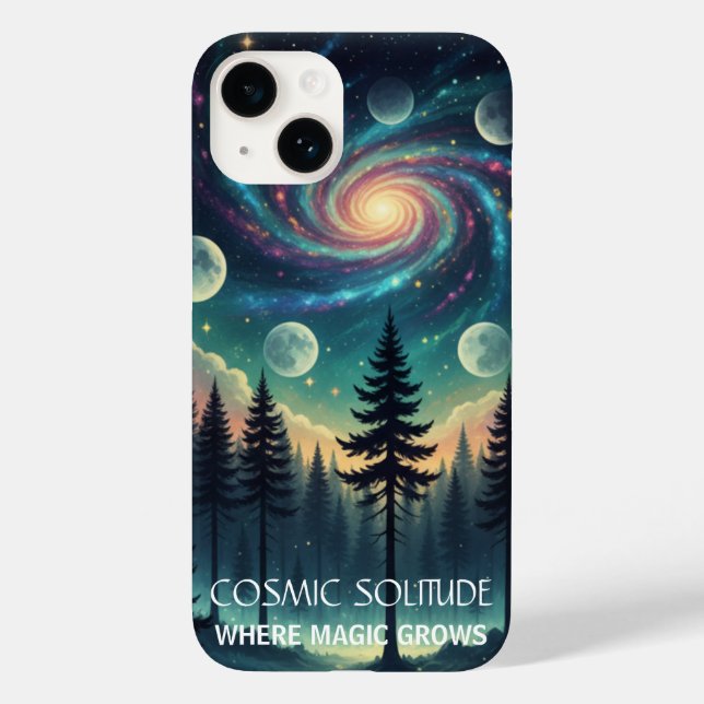 Kosmische Einsamkeit Galaxienwald • Mondphasen Case-Mate iPhone Hülle (Rückseite)
