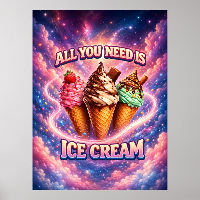 Kosmische Eiscreme-Kegel-Kunst Poster (Vorne)