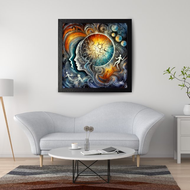 Kosmische Energie und Abstrakte Gesichter der Surr Leinwanddruck (Von Creator hochgeladen)