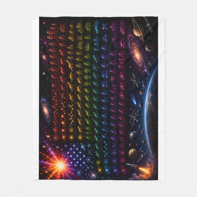 Kosmische Evolution der amerikanischen Flagge | Ur Fleecedecke (Vorderseite)