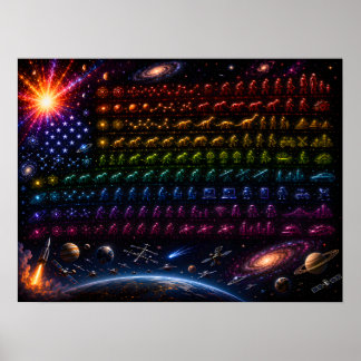 Kosmische Evolution der amerikanischen Flagge | Ur Poster