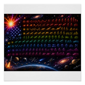Kosmische Evolution der amerikanischen Flagge | Ur Poster