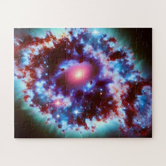 Kosmische Explosion lila und blauer Unterwasserwol Puzzle (Horizontal)