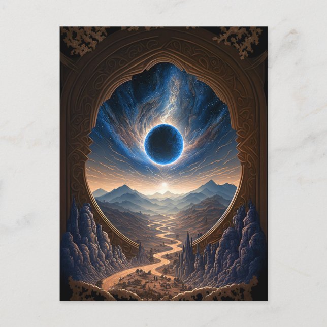 Kosmische Fantasie Weltraumwelt Postkarte (Vorderseite)