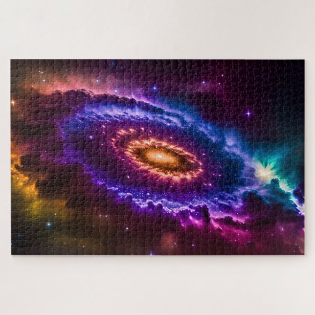 Kosmische farbige Galaxie und Sterne im Weltraum Puzzle (Horizontal)