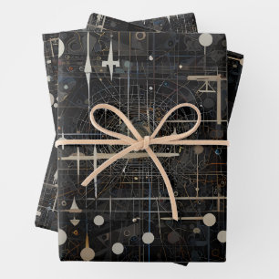 Kosmische Fusion - Planeten und Neutronen Geschenkpapier Set