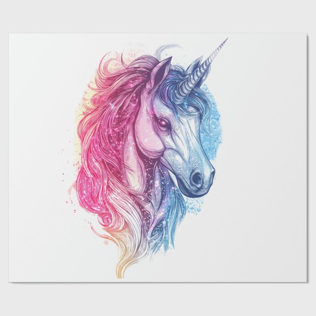 Kosmische Galaxie Einhorn (1) Geschenkpapier (Flach)