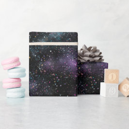 Kosmische Galaxie gemustert schwarzer Glitter-Mix Geschenkpapier