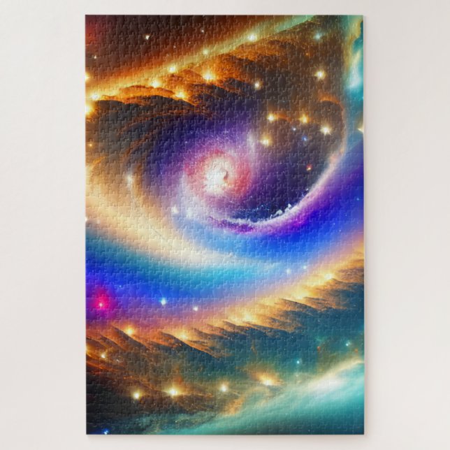 Kosmische Galaxie mit Shooting Star Art Print Puzzle (Vertikal)