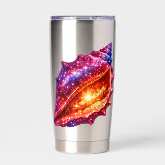 Kosmische Galaxie Muschel Sterne nautisches Design Thermobecher